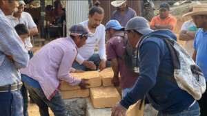 Reinforcing adobe bricks