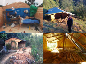 Damaged dwellings in Malinaltepec