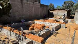 Foundation of an adobe house in Malinaltepec