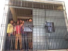 The scene at Dharbanga "children's shelter"