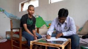 Medical assessment on a new arrival at the refuge