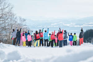 We did it! in the snow with all the participants