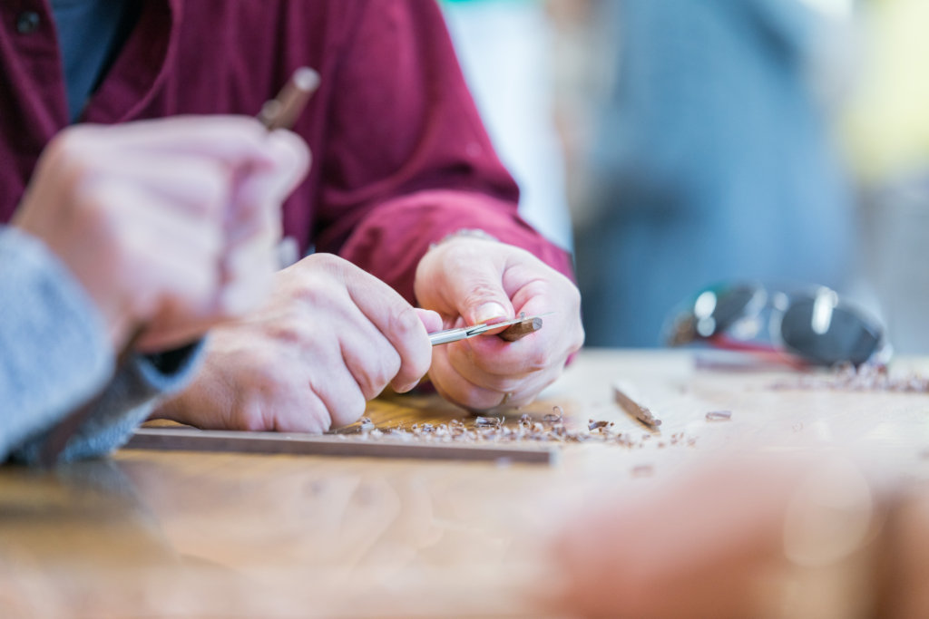 Wood craft workshop to make our own chopsticks