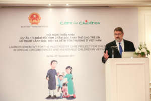 Care for Children's founder at the launch ceremony