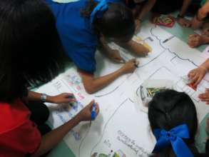 Girls participating in workshop acitivty