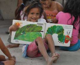 Reading with kids in shelters