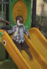 Our little patient on the swing last week