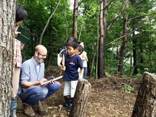 Collecting materials with residence artist from UK