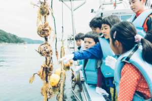 Ocean program catching scallops with fisherman