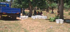Collect of honey harvest in a village