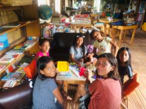 Girls in a menarche workshop