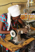 Mary Working on a Sample Bag