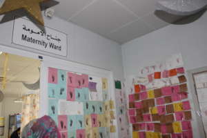 Baby footprints on the Maternity Ward wall