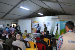 A mental health awareness session at Azraq Camp