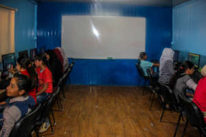 The computer room at Azraq Makani Center