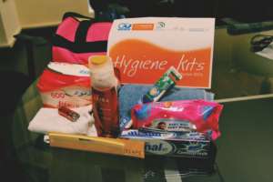Hygiene kits for distribution to women refugees