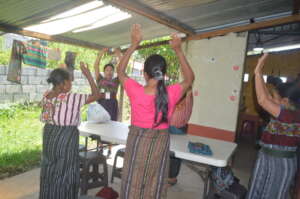 Stretching exercises while meal is prepared