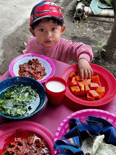 Joining grandma for a meal