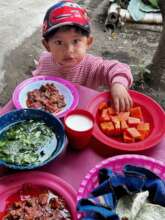 Joining grandma for a meal