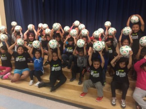 ASLA Students with donated Hunt 4 Soccer balls