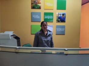 Safira at her job with Fundacion Paraguaya