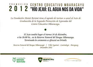 Class of 2012 Graduation Invite, Mbaracayu School
