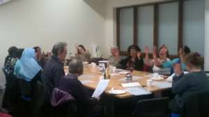 Carers enjoying the Coffee & Carols event