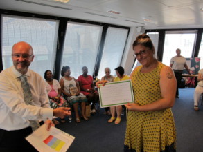 A carer with their special commendation