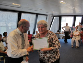 A carer with their special commendation
