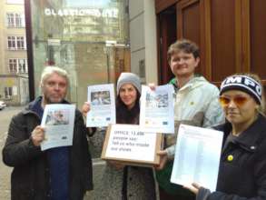 Campaigners outside Office Shoes in London