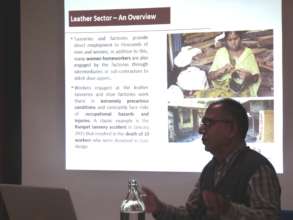 Gopi talking to academics and activists