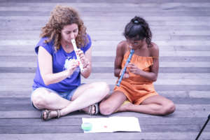 Playing flute together