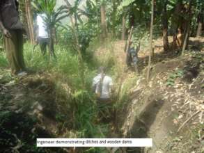 demonstration of ditches and wooden dams