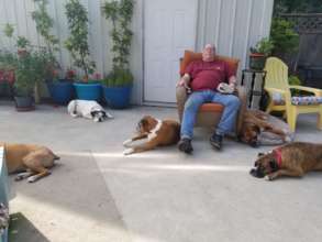 Les, Wilbur and the crew after a long day