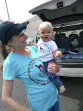 Our youngest volunteer ready for the parade!