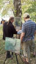 Mikhail, a member of Russia House, at a pleinair