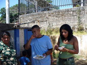 Enjoying a Solar Cooked Lunch