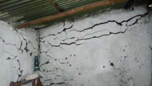 The walls were badly damaged