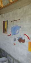 Artwork reminding children to wash their hands