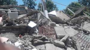 Completely destroyed house in Les Cayes Aug14