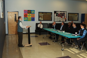 Judges listen to Josh's Youth of the Year Speech