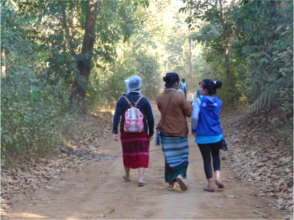 DARE Staff walking through the forest