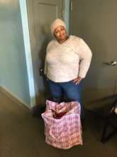 "Tonya" with Her Food Donation