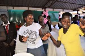 Two youth dance away during Music Sessions