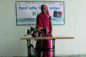 mother's Happiness with Sewing machine