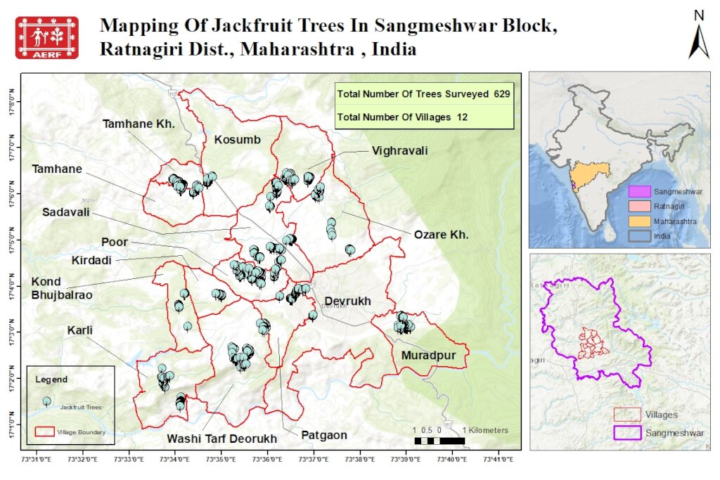 Distribution of Jackfruit trees in Sangameshwar