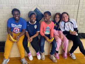 Girls playing indoor soccer for the first time!