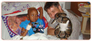 Rethabile and her doctor with the snake