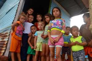 Kids of Ologa, one of the most remote communities