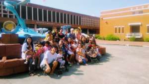 Kids and their Mothers in front of the Aquarium